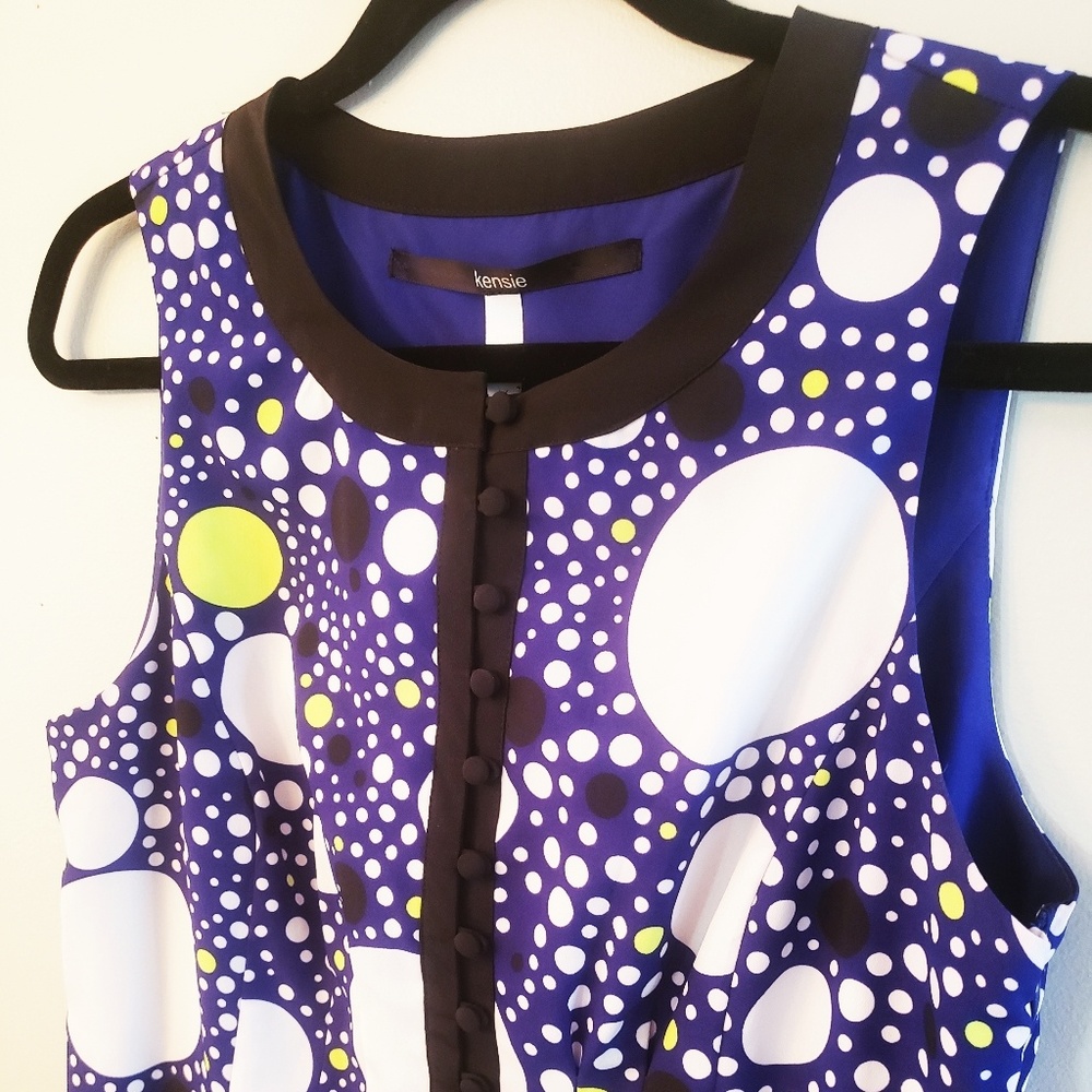 Kensie Blue and White Polka Dot Dress - Picture 5 of 7